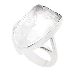 10.29cts chakra healing natural white crystal 925 silver ring size 9 u46783