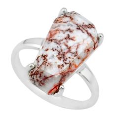 7.66cts coffin solitaire natural rosetta stone jasper silver ring size 7 t17389