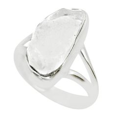 Crown chakra healing natural white crystal 925 silver ring size 6 u46712