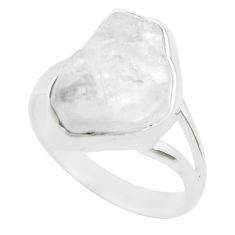 Crown chakra healing natural white crystal 925 silver ring size 8 u46710