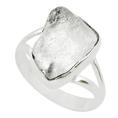 6.86cts crown chakra healing natural white crystal 925 silver ring size 8 u46716