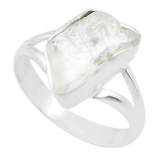 Crown chakra healing natural white crystal 925 silver ring size 8.5 u46705