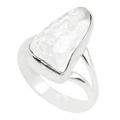 Crown chakra healing natural white crystal 925 silver ring size 7.5 u46718