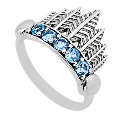 1.77cts crown natural black topaz 925 sterling silver ring jewelry size 7 n54776