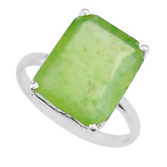 8.26cts faceted hydro natural green grass garnet 925 silver ring size 8 y25921