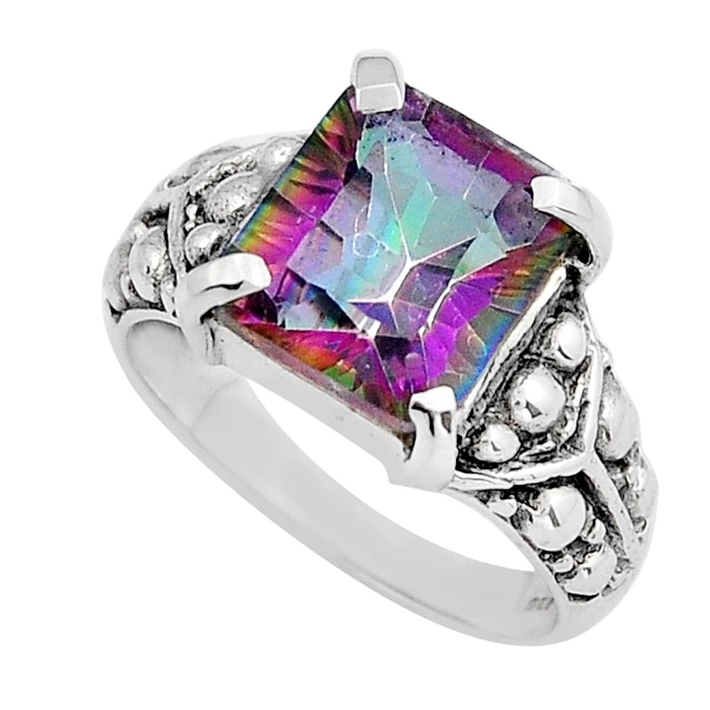 Mystic Topaz Men's Ring In 925 Sterling Silver Turkish Jewelry All Size - Foto 7