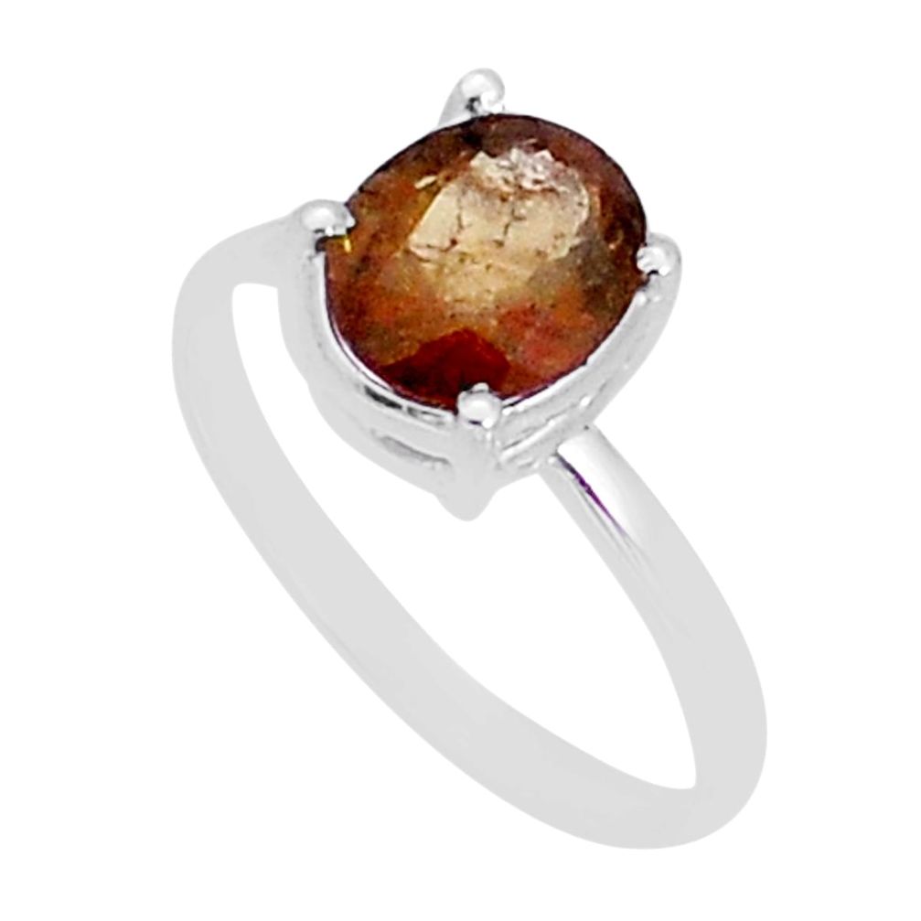 2.68cts faceted natural andalusite 925 sterling silver ring jewelry size 7 y2121