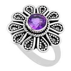 1.01cts faceted natural blue amethyst 925 sterling silver ring size 8 n34884