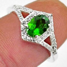 2.21cts faceted natural chrome diopside topaz 925 silver ring size 6.5 y38350