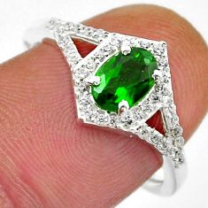 2.22cts faceted natural chrome diopside topaz 925 silver ring size 7.5 y38356
