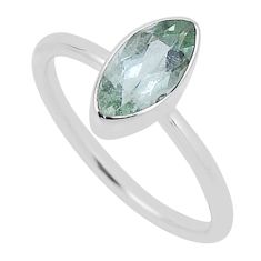 2.44cts faceted natural green amethyst 925 sterling silver ring size 7 n33550