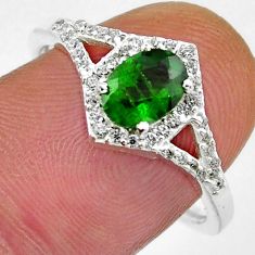 2.36cts faceted natural green chrome diopside topaz silver ring size 8.5 y38345