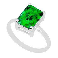 2.48cts faceted natural green maw sit sit 925 sterling silver ring size 6 y2184