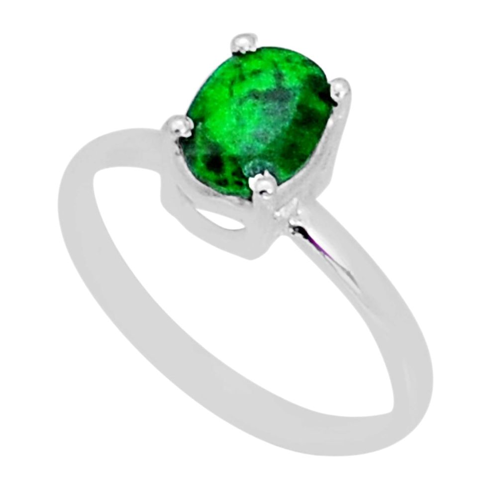 1.98cts faceted natural green maw sit sit 925 sterling silver ring size 7 y2143