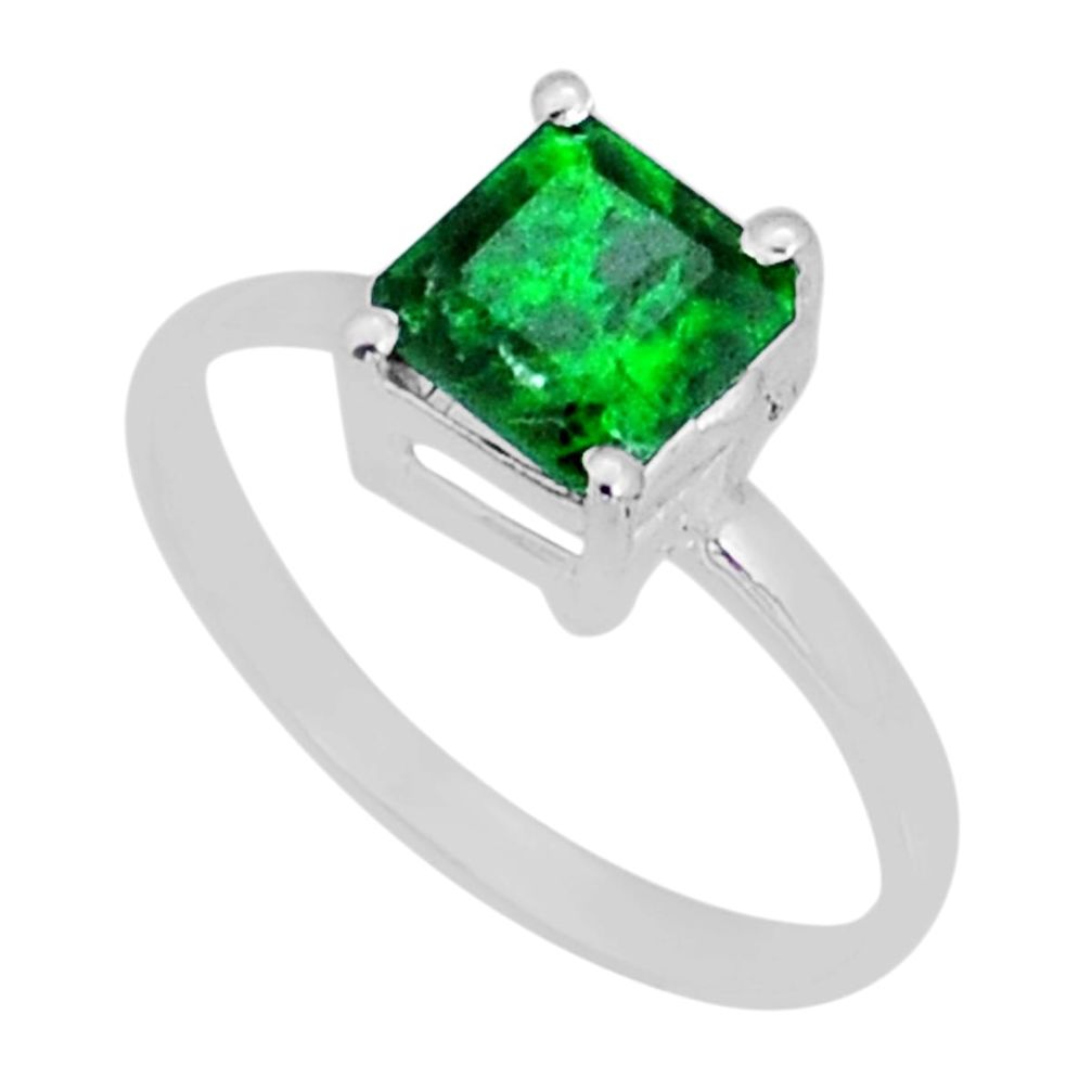 2.28cts faceted natural green maw sit sit 925 sterling silver ring size 8 y2171