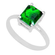 2.44cts faceted natural green maw sit sit 925 sterling silver ring size 8 y2186