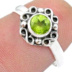 0.84cts faceted natural green peridot 925 sterling silver ring size 7 u51605