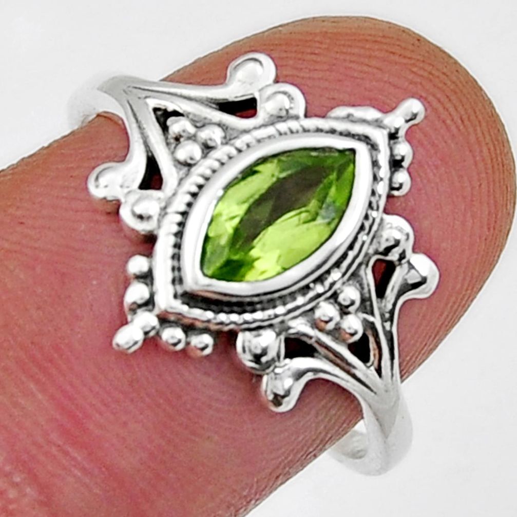 1.97cts faceted natural green peridot 925 sterling silver ring size 7 y25092