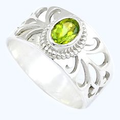 1.38cts faceted natural green peridot 925 sterling silver ring size 9 u56281
