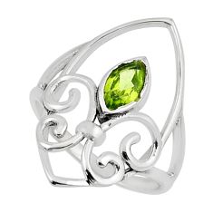 2.08cts faceted natural green peridot 925 sterling silver ring size 9 y46068