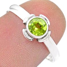 0.81cts faceted natural green peridot 925 sterling silver ring size 8.5 u51585