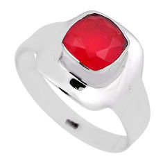 2.93cts faceted natural honey onyx cushion sterling silver ring size 8 n28332