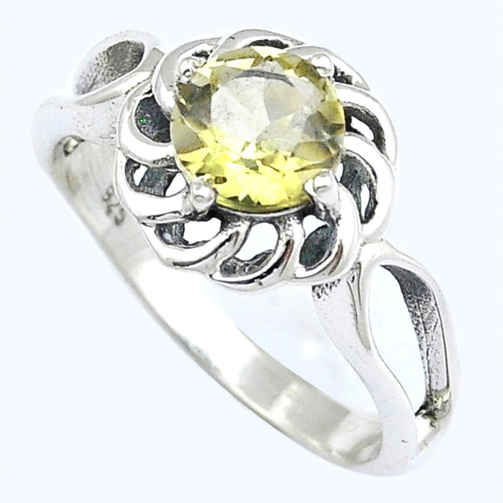 2.51cts faceted natural lemon topaz 925 sterling silver ring size 9 u56292