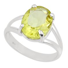 5.13cts faceted natural lemon topaz oval 925 sterling silver ring size 7 y25982
