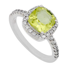 5.71cts faceted natural lemon topaz white topaz 925 silver ring size 7.5 n44471