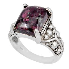 5.17cts faceted natural pink eudialyte 925 sterling silver ring size 7.5 y45545
