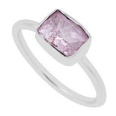 1.46cts faceted natural pink morganite 925 sterling silver ring size 6.5 n33677