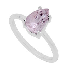 2.19cts faceted natural pink morganite 925 sterling silver ring size 6 n33671