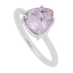 2.49cts faceted natural pink morganite 925 sterling silver ring size 6 n33675