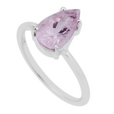 2.36cts faceted natural pink morganite 925 sterling silver ring size 7 n33670
