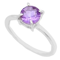 3.06cts faceted natural purple amethyst 925 sterling silver ring size 8 u60702