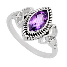 2.67cts faceted natural purple amethyst 925 sterling silver ring size 8.5 y82570