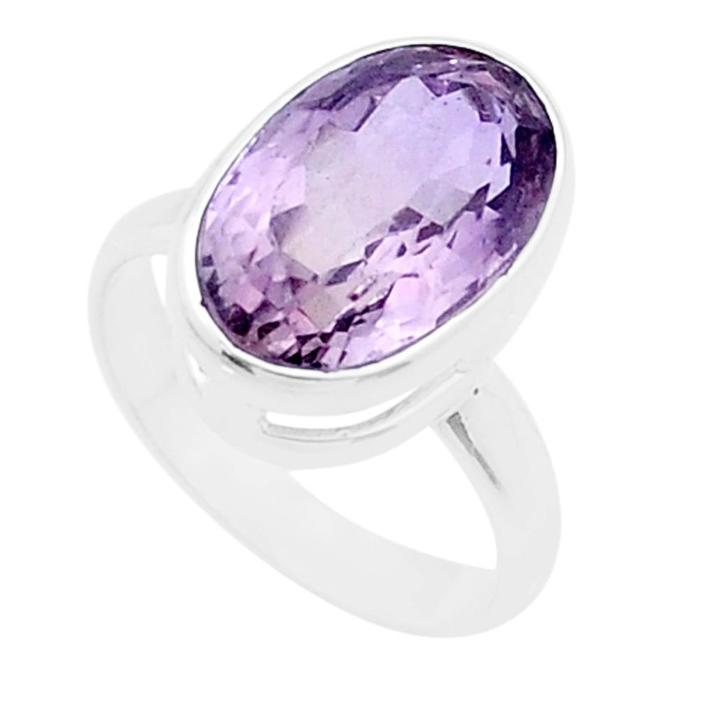 7.19cts faceted natural purple ametrine 925 sterling silver ring size 8.5 u42762