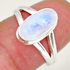 4.07cts faceted natural rainbow moonstone 925 sterling silver ring size 6 y16267