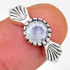 2.68cts faceted natural rainbow moonstone round 925 silver ring size 7.5 y45959