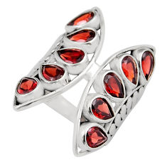 10.26cts faceted natural red garnet 925 silver butterfly ring size 5.5 y37801