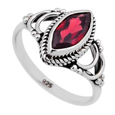 2.56cts faceted natural red garnet 925 sterling silver ring size 7.5 n47249