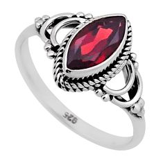 2.41cts faceted natural red garnet 925 sterling silver ring size 7.5 n47253