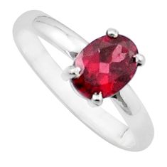 2.31cts faceted natural red garnet 925 sterling silver ring size 8 u35111