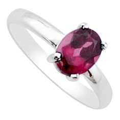 2.33cts faceted natural red garnet 925 sterling silver ring size 9 u35081