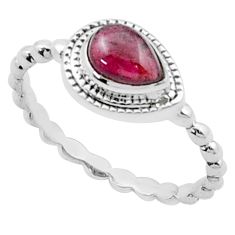 2.02cts faceted natural red garnet pear 925 sterling silver ring size 7.5 u37043