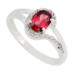 2.41cts faceted natural red garnet topaz 925 sterling silver ring size 7 y93780