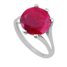 6.43cts faceted natural red ruby 925 sterling silver ring jewelry size 8 n50792