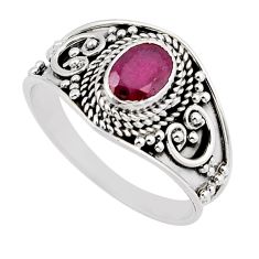 1.47cts faceted natural red ruby 925 sterling silver ring jewelry size 8 y46382