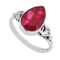 3.73cts faceted natural red ruby 925 sterling silver ring jewelry size 8 y74982