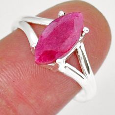 4.26cts faceted natural red ruby marquise 925 silver ring jewelry size 8 y16682